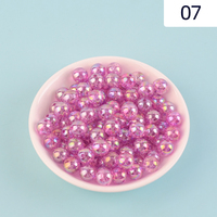 Perles acryliques scintillantes transparentes 8mm 10mm 12mm avec trou pour la fabrication de bijoux perles rondes multicolores pour la vente en gros