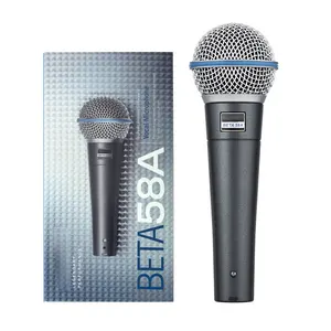 Microphone dynamique filaire cardioïde vocal beta58a beta 58 de qualité supérieure câblé pour la scène Performance