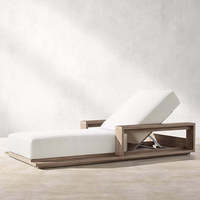 Chaise longue d'extérieur en teck résistante aux UV, écologique, pour hôtel, villa, piscine, luxe moderne