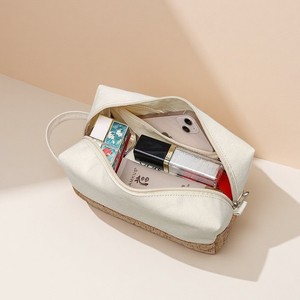 Sinh Thái Thân Thiện Hữu Cơ Bông Vải Nút Chai Dây Kéo Bao Bì <span class=keywords><strong>Pouch</strong></span> Vệ Sinh Cá Nhân Túi Mỹ Phẩm Trường Hợp Biểu Tượng Tùy Chỉnh Trang Điểm - Product Image 2