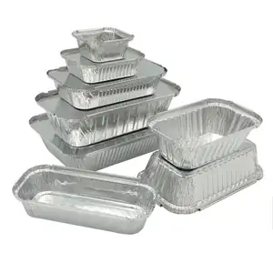 Food Grade Silver Aluminum Foil Container Box Use For Hot Food Packing