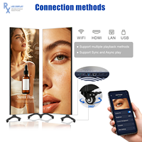 Afficheur LED mobile intelligent double face RX 4K, contrôle WiFi USB, écran numérique, panneau d'affichage LED, garantie 5 ans, usage commercial en centre commercial