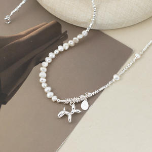 Collar de Plata S925 con Diseño de Perla Fragmentada, Estilo Fresco y Dulce, Temperamento Único, Y02617, Colgantes y Dijes de Moda - Product Image 2
