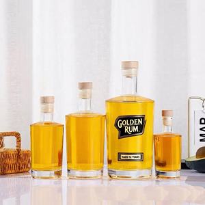Listo Stock Estilo popular 100mL 200ml 500ml 750ml Vodka Ron <span class=keywords><strong>Mezcal</strong></span> Botellas de licor de vidrio con tapa de corcho - Product Image 2