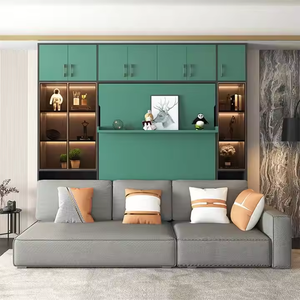 Madera maciza vertical plegable Murphy <span class=keywords><strong>cama</strong></span> sofá ahorro de espacio diseño estantería para dormitorio pequeño Fácil instalación muebles para el hogar - Product Image 5