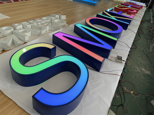 व्यापार स्टोर फ्रंटलिट पत्र साइन बोर्ड आरजीबी के नेतृत्व में प्रकाश संकेत की दुकान मुद्रण बाहरी प्रबुद्ध लोगो संकेत कस्टम - Product Image 6