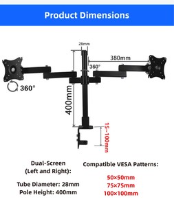 Swelix XD50 Máy Tính Xách Tay Màn Hình Cánh Tay Máy Tính Gắn Kết Vẽ Máy Tính Bảng Máy Tính Để Bàn Có Thể Điều Chỉnh Máy Tính Gắn Kết Cho 14 Để 24 Inch - Product Image 4