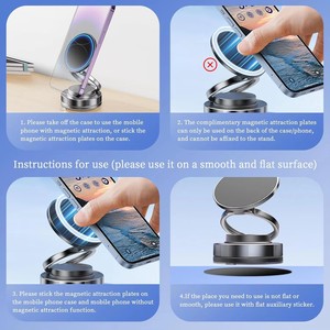 Vente flash 360 °   <span class=keywords><strong>Support</strong></span> de téléphone de <span class=keywords><strong>voiture</strong></span> rotatif - Ventouse super puissante et <span class=keywords><strong>support</strong></span> magnétique pliable pour tous les smartphones - Product Image 4