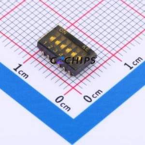 DSHP06TJGET DIP Switch SMD-12P,5.4x9.2mm Switch Flat Toggle, Groove Type Single Pole Single Throw 6 J-Lead - Product Image 1