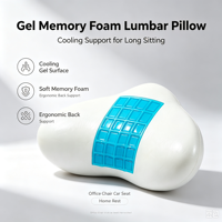 Coussin lombaire ergonomique en mousse à mémoire de forme avec gel rafraîchissant, sangle réglable, pour soulager les douleurs du bas du dos, coussin lombaire pour lit