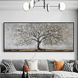 Arte Mural Enmarcado de Árbol de Banyan, Pintura Abstracta en <span class=keywords><strong>3D</strong></span> con Textura, Pintura al Óleo Hecha a Mano para Sala de Estar, Pintura Decorativa de Naturaleza sobre Lienzo - Product Image 3