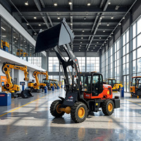 Loader Roda Mini Artikulasi 2 Ton Grosir Pabrik dengan Gearbox Pompa Elektrik dan Bantalan Traktor Depan untuk Dijual