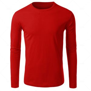 Automne hommes T-shirt couleur unie habiller hommes 100% coton T-shirt manches longues couleur <span class=keywords><strong>Pure</strong></span> hommes T-shirts pour hommes hauts - Product Image 5