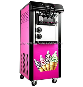 Machine à glace molle automatique professionnelle pour les cafés et les foyers, offrant des saveurs au chocolat au lait et aux saveurs aqueuses - Product Image 1