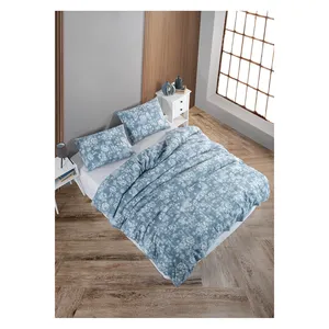 Parure de lit double en coton tissé uni Karden Flower Darla à motifs floraux, plusieurs couleurs, housse de couette, drap plat, 2 taies d'oreiller, vente en gros - Product Image 1