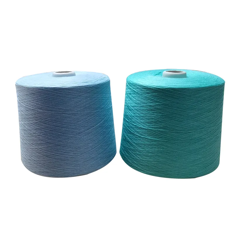 16S algodón regenerado poliéster 50/50 hilo teñido para tejer Calcetines