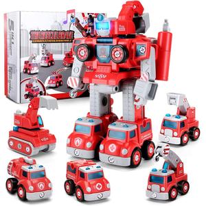 STEM – jouets <span class=keywords><strong>de</strong></span> construction pour enfants 5 en 1, <span class=keywords><strong>camion</strong></span> <span class=keywords><strong>de</strong></span> secours, voiture <span class=keywords><strong>de</strong></span> transformation, robot à démonter, véhicule pour enfants - Product Image 1