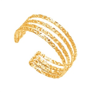 Brazalete de Lujo en Forma de C, Chapado en Oro, Acero Inoxidable, Brazalete Hueco, Joyería - Product Image 2