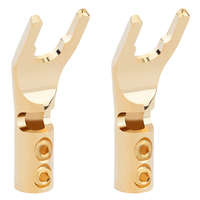 U/Y Gabelstecker Bananenstecker Männlich Lötdrahtverbinder Vergoldeter Kupfer-Lautsprecheranschluss Audio-Adapter Hifi Y-Typ Buchse DIY