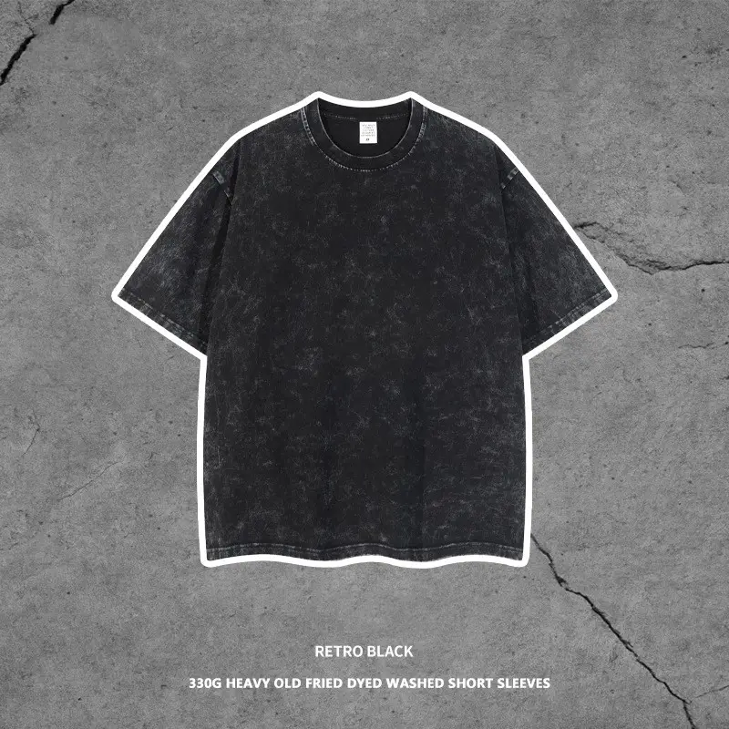 도매 남성 스트리트웨어 빈 헤비급 코튼 산 워시 티셔츠 맞춤형 그래픽 빈티지 T 셔츠