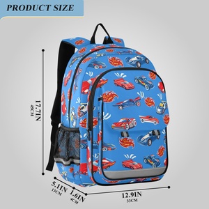 Unisex Lightweight Custom Cartoon <b>Backpack</b> Zipper Closure <b>Large</b> <b>Capacity</b> Schoolbag Primary Secondary Student School <b>Backpack</b> - Product Image 2