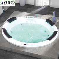 Spa rond à encastrer pour intérieur, bain à remous luxueux, bain moussant relaxant, massage jacuzzi avec jets d'air