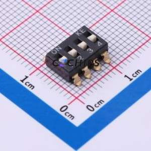 DSIC04LSGER DIP Switch SMD Switch Flat Toggle, Raised Type Single Pole Single Throw 4 Gull Wing Type - Product Image 1