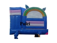 Château gonflable Flamingo avec toboggan et aire de jeux pour enfants, idéal pour les fêtes et usage commercial