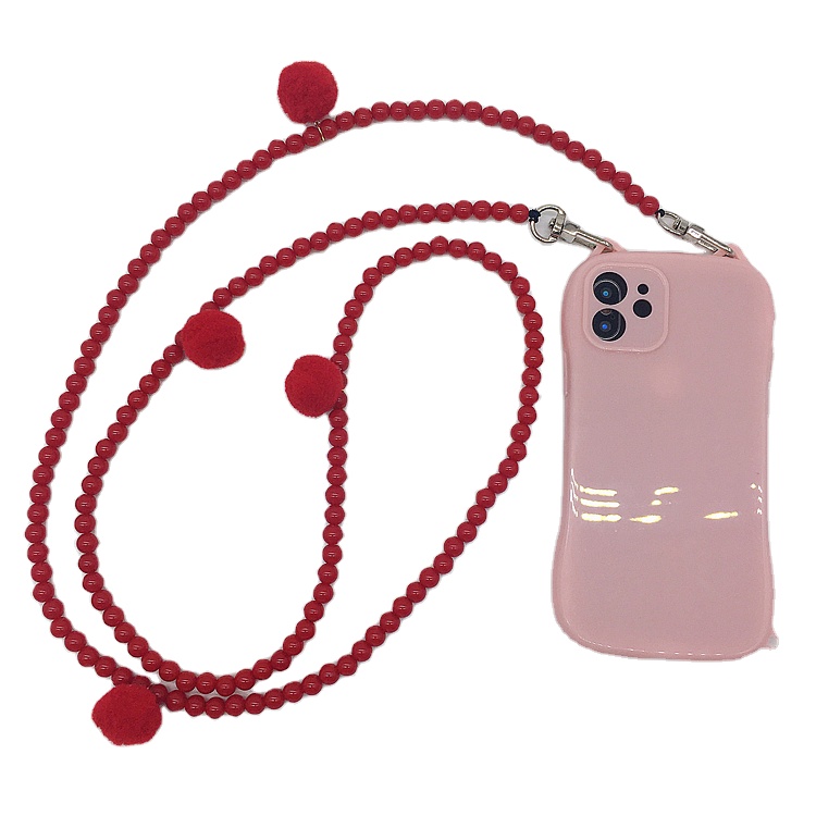 Оригинальные модные роскошные подвески для девушек и женщин, красные акриловые бусины с кисточками, ремешок через плечо для мобильного телефона, Подвески из бисера, цепочки с бусинами