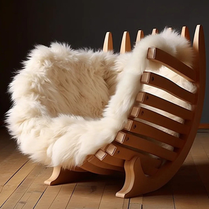 Nichoir pour chien en bois écologique personnalisé avec motif animal, forme semi-circulaire et fermeture à poussoir pour usage intérieur - Product Image 4