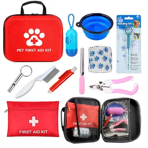 Anthrive Outdoor Portable EVA Waterproof Emergency Dog Cat Pet First Aid Bag Kit For Travel Camping With Medical Supplies