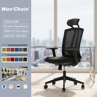 Chaise de bureau moderne de luxe en maille, ergonomique 3D avec soutien lombaire réglable, accoudoirs réglables, pivotante et inclinable