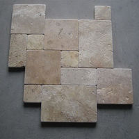 Marbre de travertin Beige, carreaux de pavés de piscine martelés de 30mm d'épaisseur, vente en gros