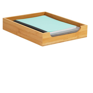 Bamboo Desktop <b>Storage</b> Box Rectangle Single Tier For Desk Office Organizer Neatening <b>Storage</b> - Product Image 5