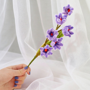 Fleur artificielle violette tressée à la main de 30 cm, bâton torsadé, accessoire de décoration pour bouquet DIY, ornement pour la Saint-Valentin - Product Image 3
