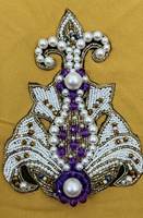 Vente en gros patch perlé à la main en chenille de meilleure qualité, broderie de paillettes, patchs de vêtements décoratifs pour robe de mariée prêts à l'exportation