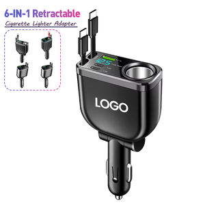 Cargador de Coche Retráctil 6 en 1 con Cable Tipo C, Cable de Carga Rápida de 150 W Máx., Adaptador para Encendedor de Cigarrillos para iPhone, Samsung, Xiaomi - Product Image 1
