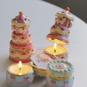 Scatola Portaoggetti in Ceramica Stile Europeo-Americano, Albero di Natale con Orso, Aromaterapia, Decorazioni per la Casa, Ornamenti Artigianali, Candela - Product Image 3