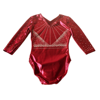 OEM Justaucorps de gymnastique à manches en maille 3/4 pour filles, vêtements de danse en spandex pour l'entraînement des enfants