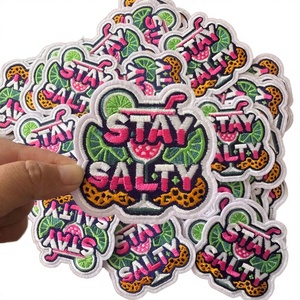 Same As Picture 3D Stay Salty Margarita and Lime Luxury Embroidered Nonwoven Felt Iron-On Patch <b>Summer</b> Hat <b>Decoration</b> - Product Image 3