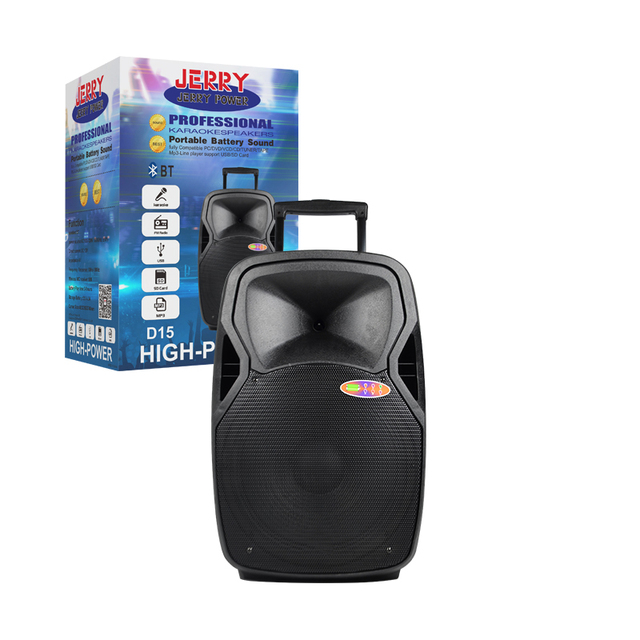 Portable Speaker System Power Amplifier with Battery USB TF for FM-Home Theatre Computer Use Wood Cabinet Trolley Speaker