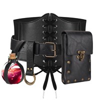 Sac banane en cuir PU style rétro gothique pour festival, imperméable, idéal pour Halloween, cosplay, Viking, LARP, TV et cinéma