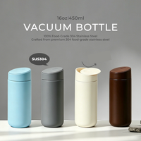 Nouvelle tasse isotherme transfrontalière en acier inoxydable 304 de 450 ml, double paroi sous vide, portable avec couvercle coulissant, pour l'eau - Modèle 2026