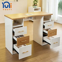 Table de manucure design moderne avec tiroirs, table de manucure pour salon de beauté, table de technicien avec collecteur de poussière intégré
