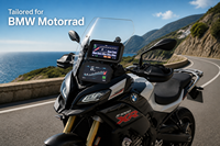 Caméra de tableau de bord double objectif Aoocci BM7 7 pouces IPS avec vision nocturne, sans fil, compatible Apple/Android Auto, système de navigation pour moto, étanche IP67