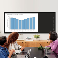 Pizarra Interactiva 4K de 77 Pulgadas, Pantalla Táctil IR de 20 Puntos, Android OPS, Pizarra Inteligente LED para Educación, Aula, Negocios