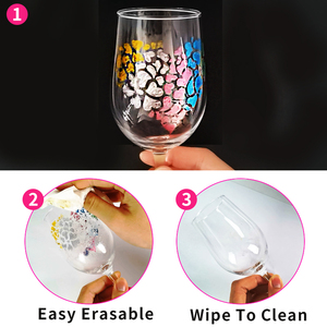 Marqueur <span class=keywords><strong>pour</strong></span> <span class=keywords><strong>verre</strong></span>, 10 couleurs, encre de qualité alimentaire <span class=keywords><strong>effaçable</strong></span> à sec et à l'eau, facile à effacer, couleurs amusantes, stylos métalliques <span class=keywords><strong>pour</strong></span> verres à vin - Product Image 5