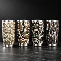 Mug camouflage canard imprimé UV 3D, gobelet isotherme en acier inoxydable personnalisé de 20 oz, bouteille d'eau gravée au laser pour le camping