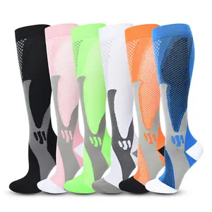 Custom 15-20 Mmhg Running Sports Compression Socks Nurse Thigh High Medical Compression Stockings