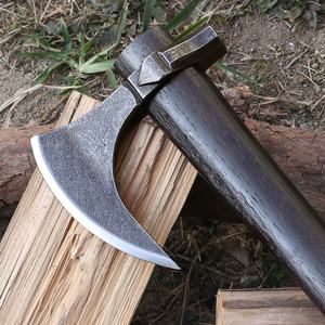 Hacha decorativa DIY para exteriores con mango de madera, hacha de doble hoja de acero inoxidable con filo de corte de 3 cm, martillo de campo para montañismo - Product Image 3